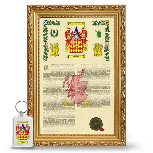 Croane Framed Armorial History and Keychain - Gold