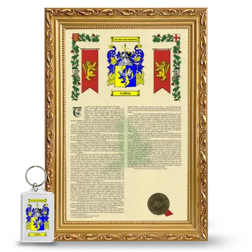 Crofton Framed Armorial History and Keychain - Gold