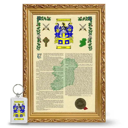 Cronan Framed Armorial History and Keychain - Gold
