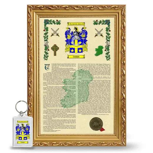 Cronyn Framed Armorial History and Keychain - Gold