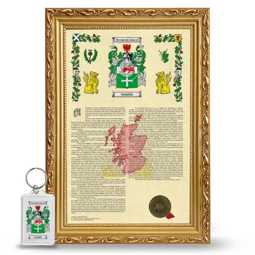 Crumbie Framed Armorial History and Keychain - Gold