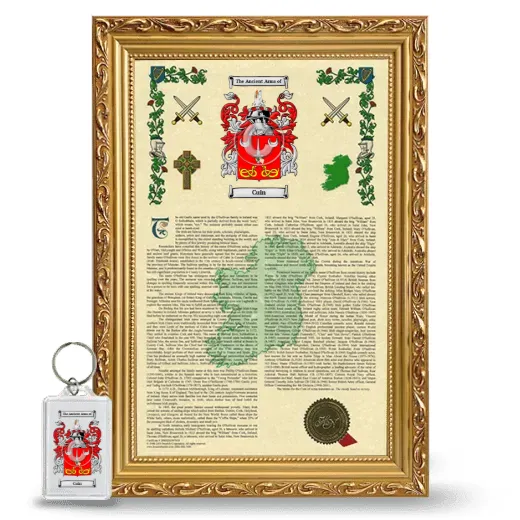 Cuin Framed Armorial History and Keychain - Gold