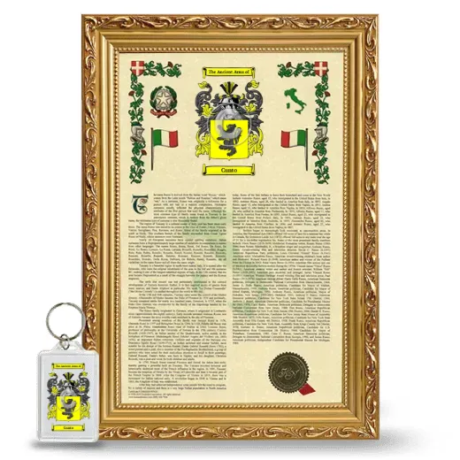 Cunto Framed Armorial History and Keychain - Gold