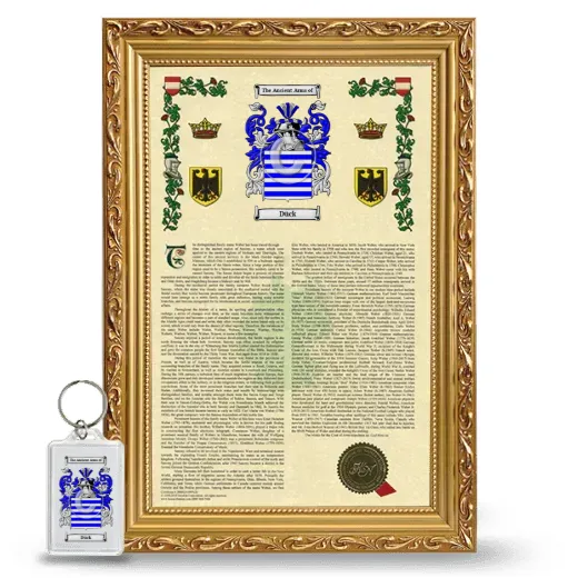 Dück Framed Armorial History and Keychain - Gold