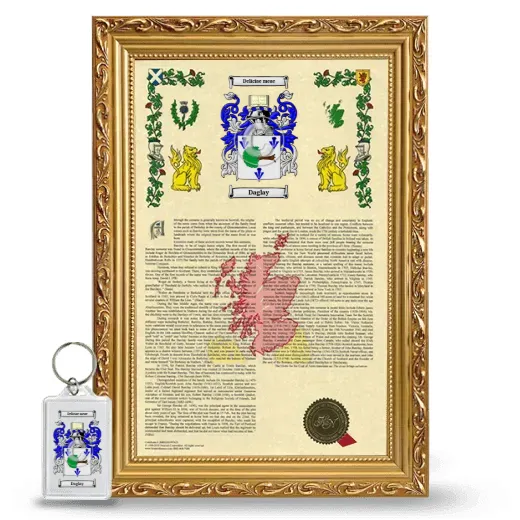 Daglay Framed Armorial History and Keychain - Gold