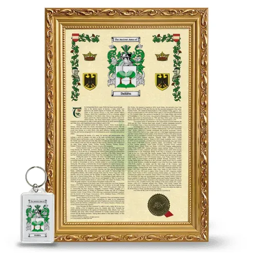 Dahlén Framed Armorial History and Keychain - Gold