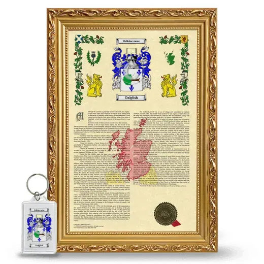 Dalglish Framed Armorial History and Keychain - Gold
