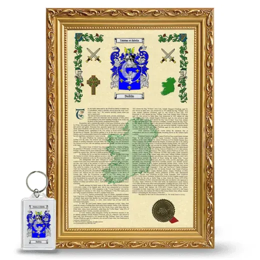 Daltin Framed Armorial History and Keychain - Gold