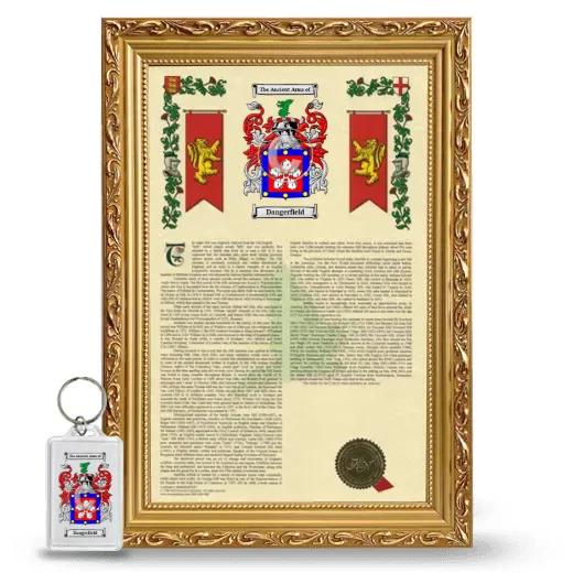 Dangerfield Framed Armorial History and Keychain - Gold