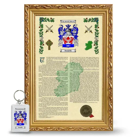 Dannelly Framed Armorial History and Keychain - Gold