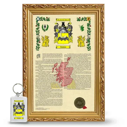 Dannon Framed Armorial History and Keychain - Gold