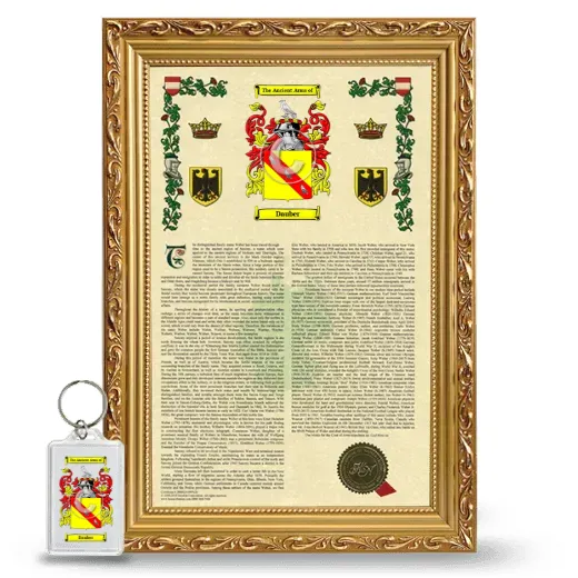 Dauber Framed Armorial History and Keychain - Gold