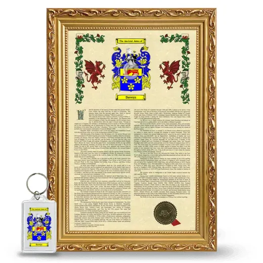 Daveys Framed Armorial History and Keychain - Gold