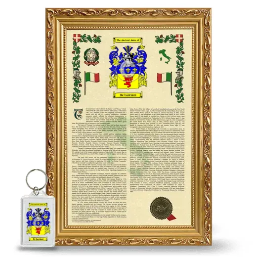 De bastiani Framed Armorial History and Keychain - Gold