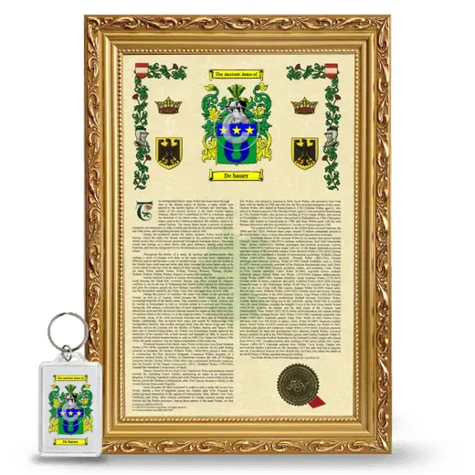 De bauer Framed Armorial History and Keychain - Gold