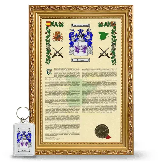 De luzio Framed Armorial History and Keychain - Gold