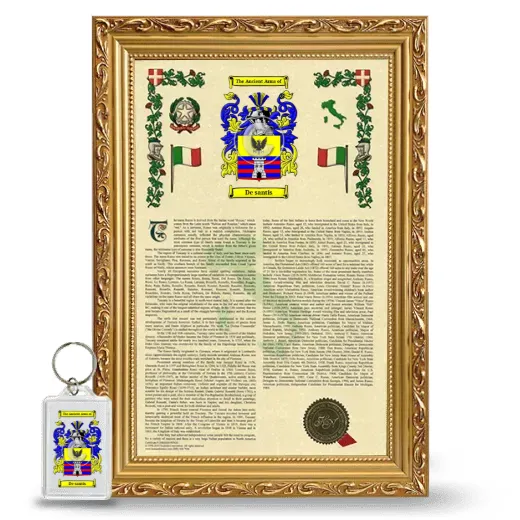 De santis Framed Armorial History and Keychain - Gold