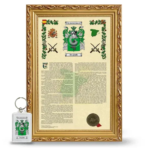 De-prado Framed Armorial History and Keychain - Gold