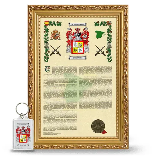 Deazevedo Framed Armorial History and Keychain - Gold