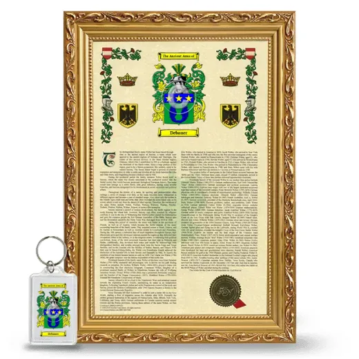 Debauer Framed Armorial History and Keychain - Gold