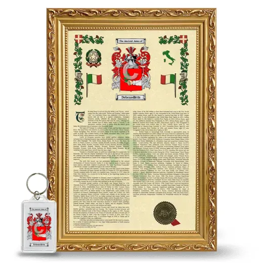 Debenedittis Framed Armorial History and Keychain - Gold