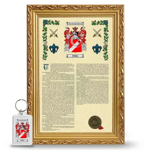 Deblay Framed Armorial History and Keychain - Gold