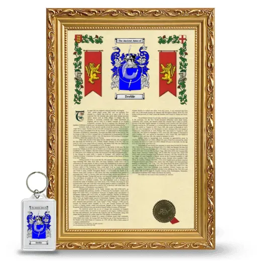 Deeble Framed Armorial History and Keychain - Gold