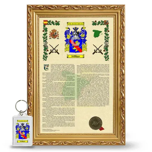 Defillippo Framed Armorial History and Keychain - Gold