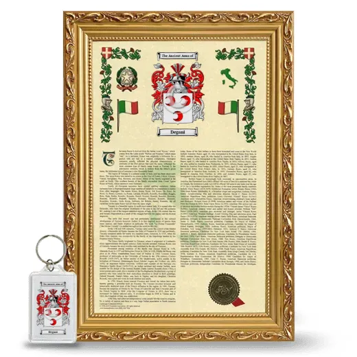 Degani Framed Armorial History and Keychain - Gold