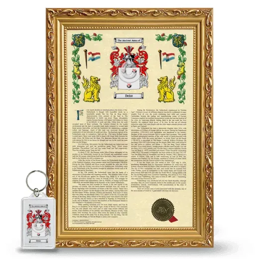 Deist Framed Armorial History and Keychain - Gold