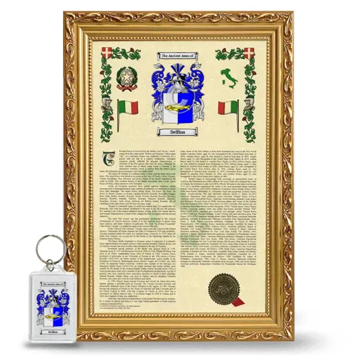 Delfina Framed Armorial History and Keychain - Gold