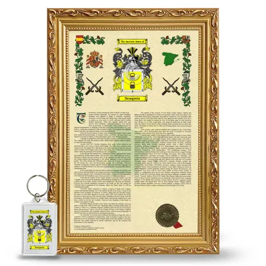 Desegovia Framed Armorial History and Keychain - Gold