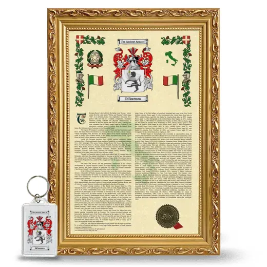 Di'lorenzo Framed Armorial History and Keychain - Gold
