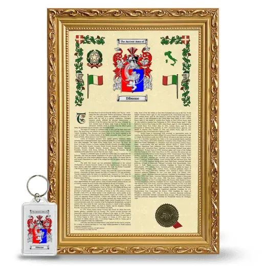 Dibuono Framed Armorial History and Keychain - Gold