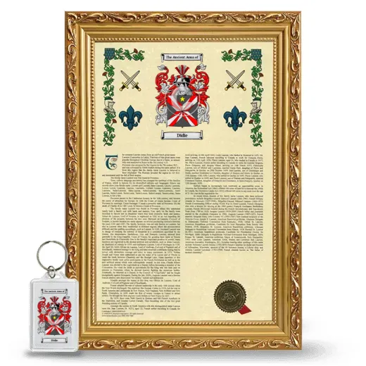 Didie Framed Armorial History and Keychain - Gold