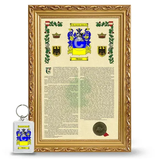 Diemar Framed Armorial History and Keychain - Gold
