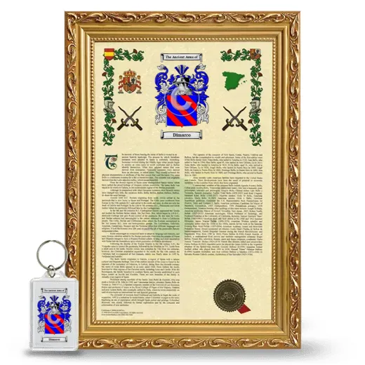Dimarco Framed Armorial History and Keychain - Gold