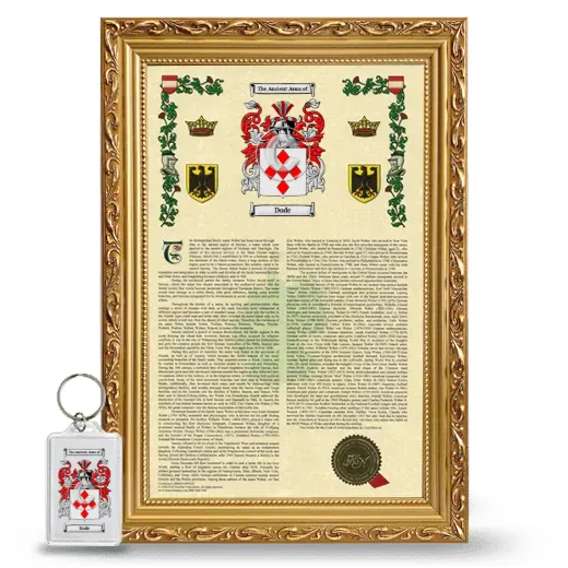 Dode Framed Armorial History and Keychain - Gold