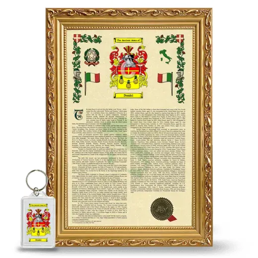 Donisi Framed Armorial History and Keychain - Gold