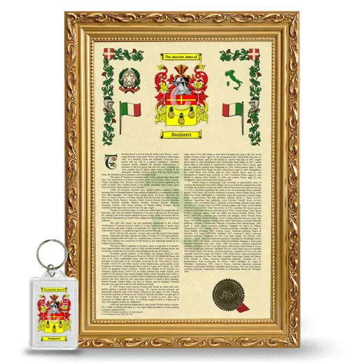 Donizetti Framed Armorial History and Keychain - Gold