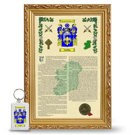 Douding Framed Armorial History and Keychain - Gold