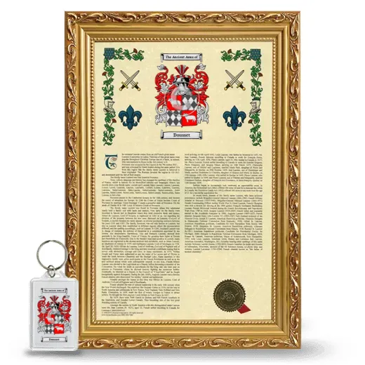 Dousset Framed Armorial History and Keychain - Gold