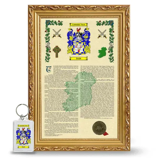 Doyle Framed Armorial History and Keychain - Gold