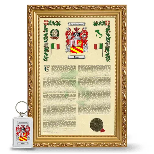 Dreas Framed Armorial History and Keychain - Gold