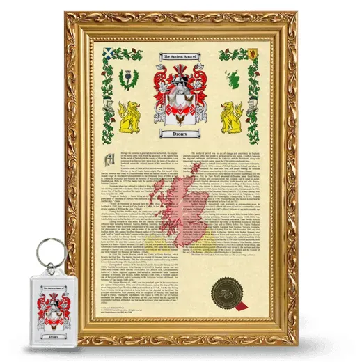 Dromy Framed Armorial History and Keychain - Gold