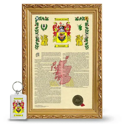 Dunnegale Framed Armorial History and Keychain - Gold
