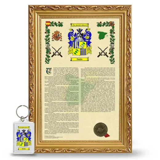 Durán Framed Armorial History and Keychain - Gold