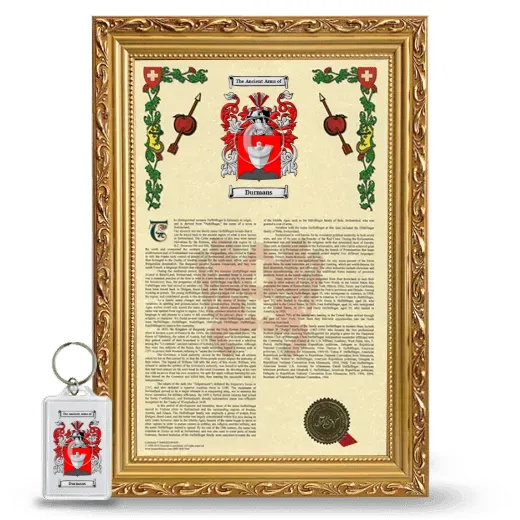 Durmans Framed Armorial History and Keychain - Gold