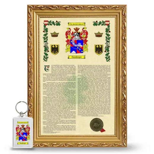 Durnberger Framed Armorial History and Keychain - Gold