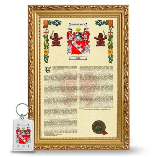 Eadie Framed Armorial History and Keychain - Gold